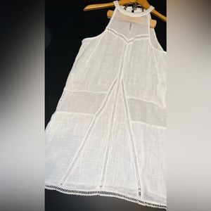 Solitaire Swim Womens Off White Crochet Lace Coverup Dress Size Medium GUC